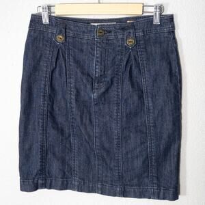 Pilcro Women’s Denim Skirt Size 27 Modern Preppy Denim Academia Dark Wash Mini